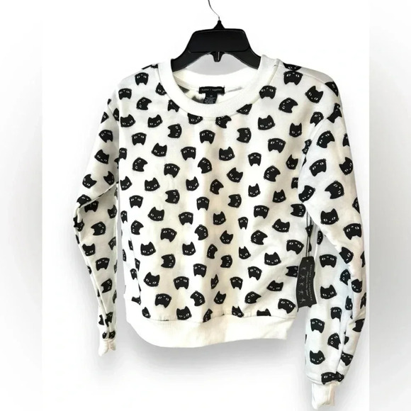 NWT Better/Together Cat Graphic Print Sweatshirt - Size X-Small - Picture 1 of 7